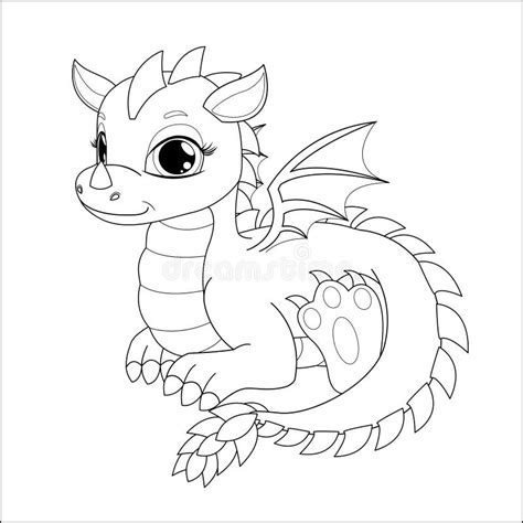 funny cartoon dragon stock vector illustration  smiling