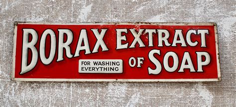 vintage borax extract  soap advertising sign sold clubhouse interiors