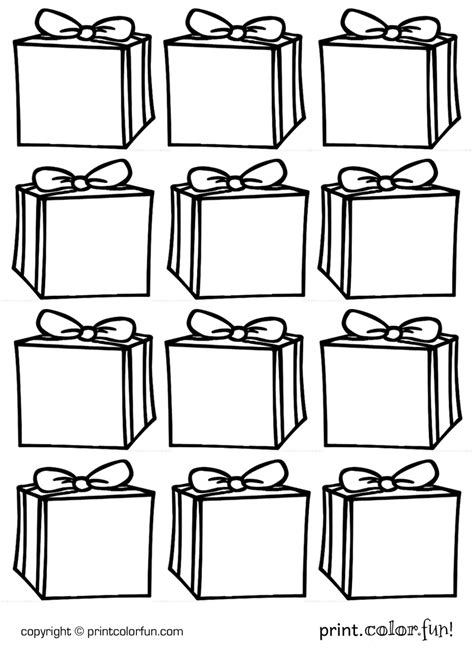 gift tags boxes coloring page print color fun
