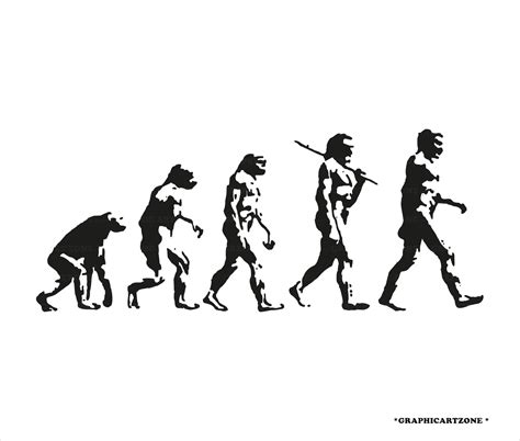 evolution  men svg digital file human evolution vector silhouette