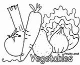 Coloring Fruit Vegetables Pages Fresh Fruits Vegetable Printable sketch template