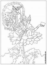 Coloring Krishna Brahman Desire Iskcon sketch template