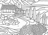 Coloring Pages Scenery Mountain Printable Mountains Color Getcolorings Landscapes Print sketch template