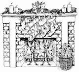 Holidays Fireplaces Craciun sketch template