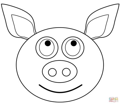 cartoon pig head coloring page  printable coloring pages