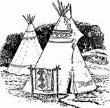 Tipi Coloring Pages Indians Edupics Printable Western Adult Teepee Cowboys Colouring Adults Large sketch template