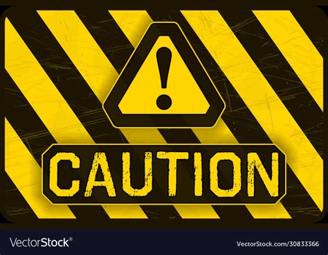 caution banner yellow  black safety royalty  vector