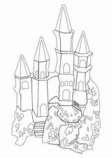 Castle Coloring Outline Big Clipart Large Edupics Pages sketch template