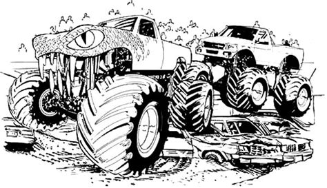 mohawk warrior monster truck coloring pages