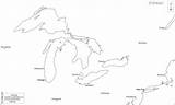 Great Lakes Outline Cities Main Map Blank Coasts Names Maps sketch template