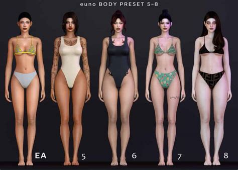 realistic sims  body presets    mods
