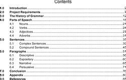 table  contents examples