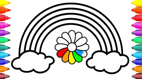 draw rainbow flowers rainbow flowers coloring pages learn