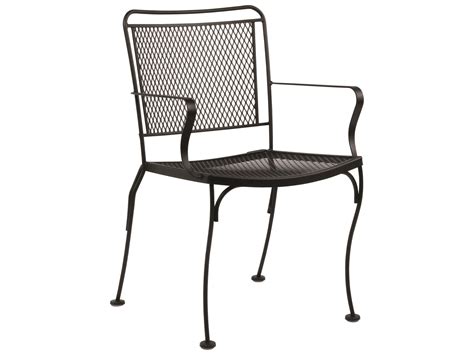 woodard constantine wrought iron stackable dining arm chair wr