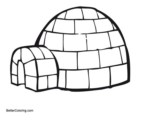 igloo  winter coloring pages  printable coloring pages
