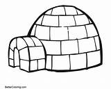 Igloo Coloring Pages Winter Printable Kids Adults Color Print sketch template