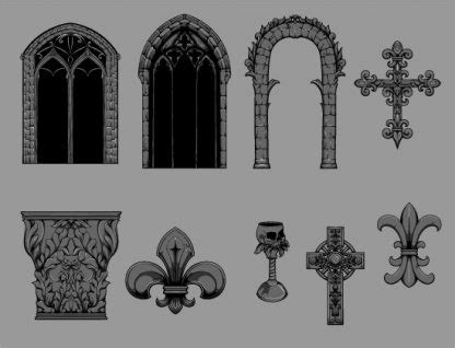 gothic vector pack  architectural elements