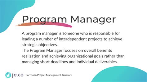 program manager definition role  responsibilities