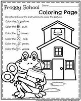 School Coloring Worksheets Preschool Froggy Back Pages Goes Timothy Planningplaytime Number Activities Template First Book sketch template