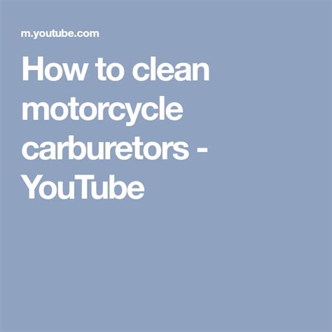 clean motorcycle carburetors youtube carburetor cleaning