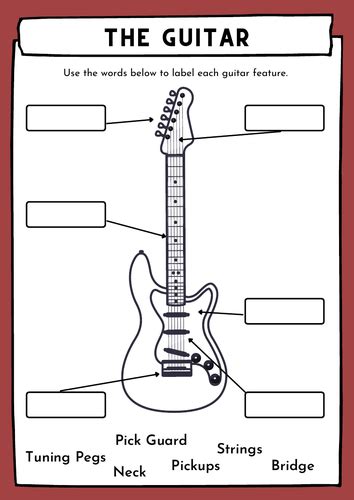 guitar components worksheet teaching resources