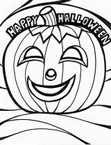 Halloween Coloring Pages Pumpkin Kids Happy Printable Color Print Football Scary Printables Book Smiling Clip Cliparts Clipart Holloween Spooky Field sketch template