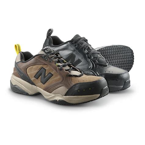 mens  balance  steel toe work shoes brown  running
