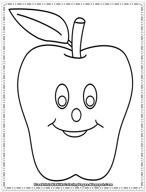 apple fruit coloring pages printable  printable kids coloring pages