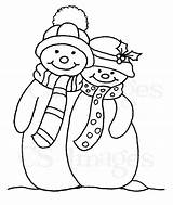 Snowman Coloring Christmas Pages Couple Family Drawing Snowmen Clipart Embroidery Easy Stencil Silhouette Cute Sketch Quilt Cuddling Template Print Drawings sketch template