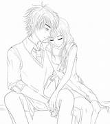Lineart Hugging Cuddling Th02 Suzu Juntos Lean Tomados Aniyuki sketch template