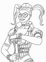 Harley Quinn Coloring Pages Printable Joker Color sketch template