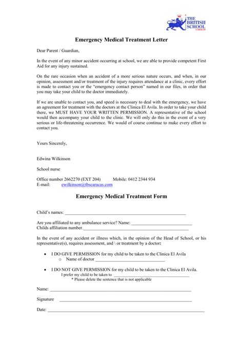 permission letter  medical treatment    letter