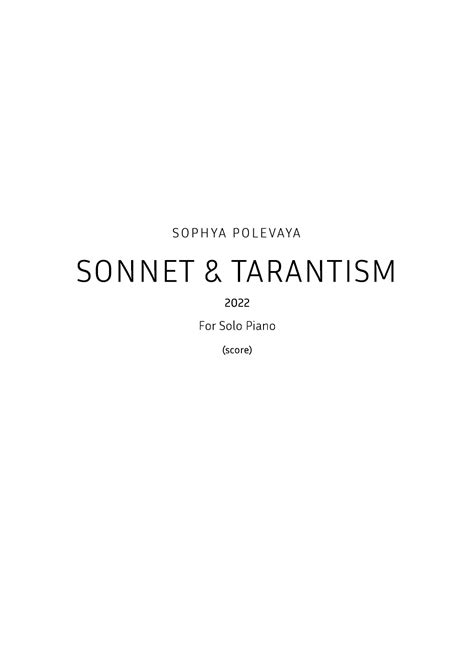 sonnet and tarantism sheet music sophya polevaya instrumental solo