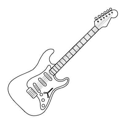 rock  roll coloring pages electric guitar coloring page