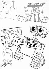 Coloring Pages Walle Disney Cartoons Robot Wall Cockroach sketch template