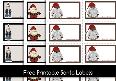 printable labels  cute santa images