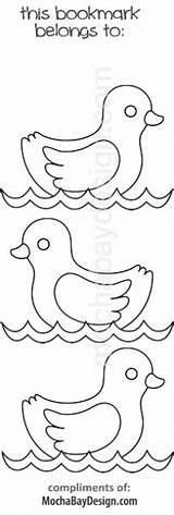 Coloring Duck Print Bookmark Printable Ducks sketch template