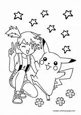 Coloring Pokemon Pages Misty Pikachu Ash Popular Library Clipart Coloringhome Cartoon sketch template