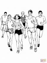 Runners Corredores Maratona Coureur Brevets sketch template