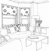 Lounge Desenhos Colorir Para Arquitetura Drawing Perspective Interior Salvo sketch template