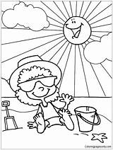 Sunbathing Beach Hawaii Coloring Pages Color Coloringpagesonly sketch template