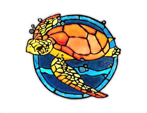 beautiful sea turtle faux stained glass diy find   wwwfannydcom