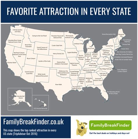 map favorite tourist attraction    state