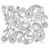 Paisley Coloring Flower Pages Pattern Patterns Colouring Embroidery Pano Popular Wood Coloringhome sketch template