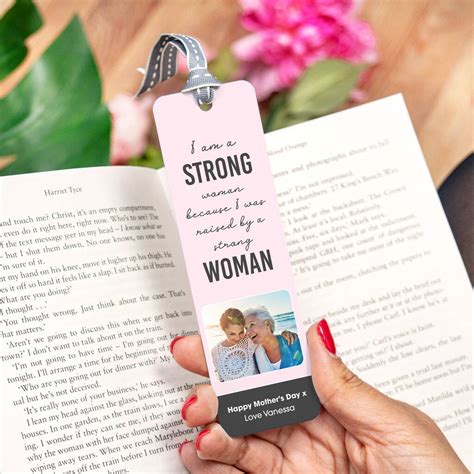 personalised photo bookmark with quote for mum by the little picture