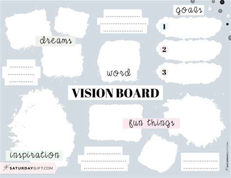 printable vision board template   printable templates
