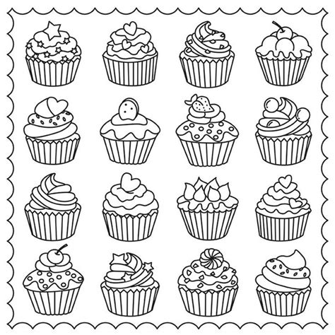 cupcakes colouring page coloring page  pins