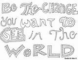 Doodle Alley Coloring Pages Quote Inspirational Change Want sketch template