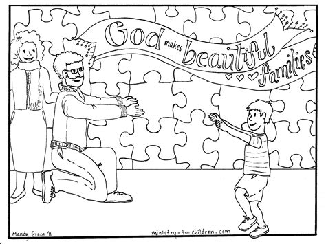 family day gods family coloring sunday school coloring page