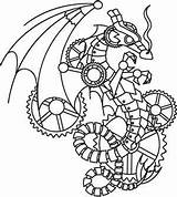 Steampunk Coloring Pages Embroidery Urbanthreads Designs Wyvern Dragon Patterns Productid Aspx Mood Pattern Adult Hand sketch template